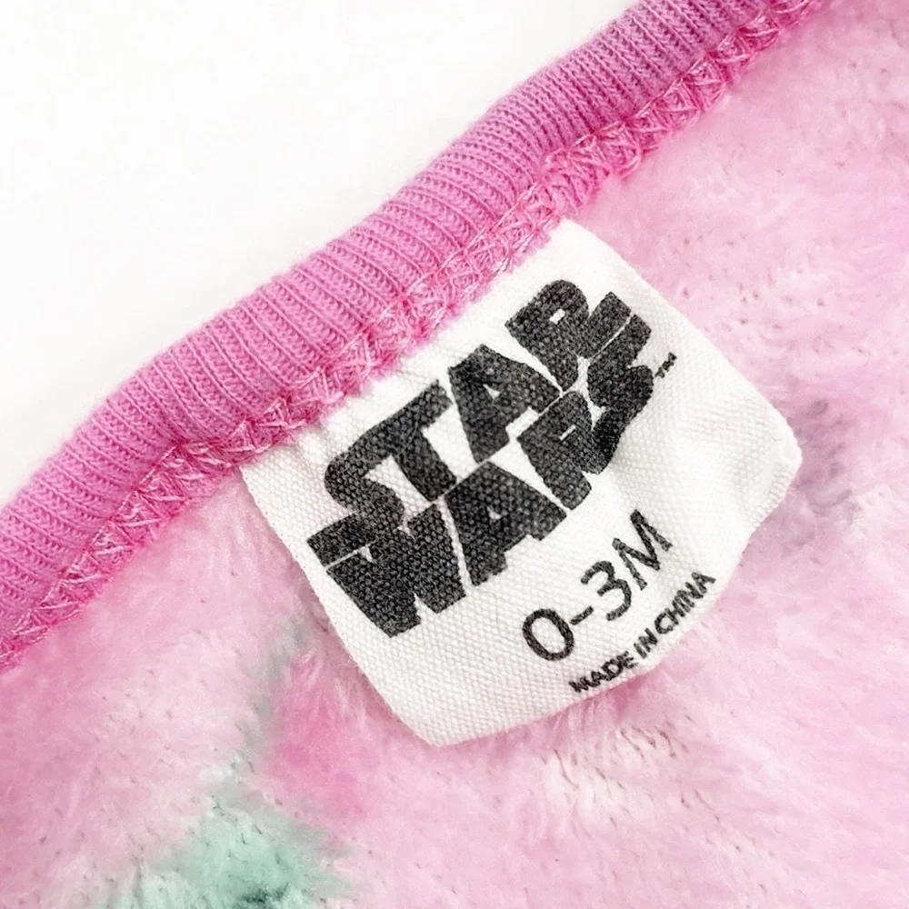 Star Wars Baby Yoda print fleece baby footie